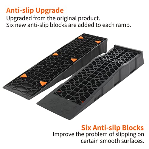 OULEME Low Profile Car Service Ramp, for Oil Changes & Maintenance, 2 Pack - size: L27.5" (2 PACK)