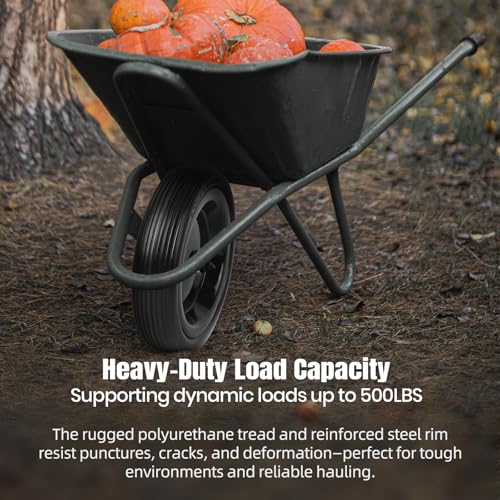 AR-PRO Flat-free 4.00-6 Solid Tire and Wheel, 13" Wheelbarrow Tire