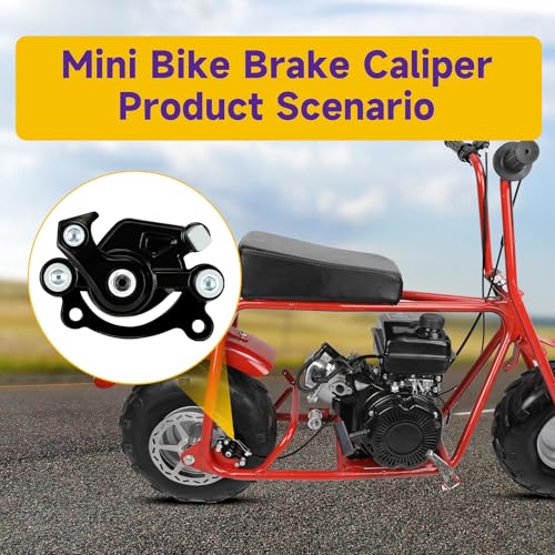HIAORS Mini Bike Rear Disc Brake Caliper for Coleman CT100U CC100X B100 RB100 Baja DB30 Motovox MBX10 MBX11 GMB100 79cc 97cc 99cc 105cc 2.5hp 2.8hp Mega Moto MM-B80 MM-B105 Parts Brake Pads Black - color: Black