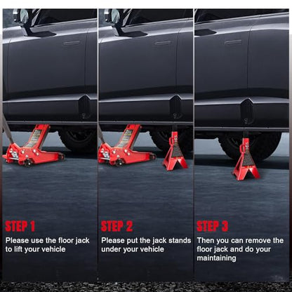 Big RED 3 Ton Jack Stands, 14-20.5 Inch Adjustable Height for Lifting UTV/ATV, Cars, SUV, 6000 lb Capacity, 1 Pair - size: 3 ton SUV