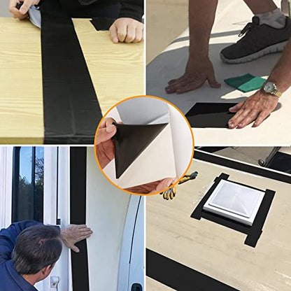 Butyl Sealant Waterproof Tape RV Roof Repair Tape Black, 4 Inch X 50 Feet - style: 4In-50FT Black