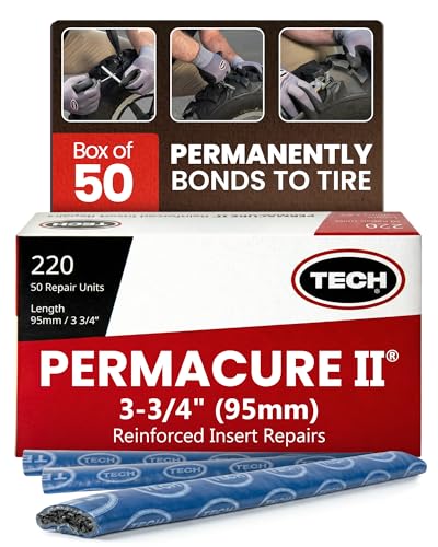 TECH Tire Permacure II Insert Plugs 3-3/4 in, Tubeless Plug Kits, Box of 50