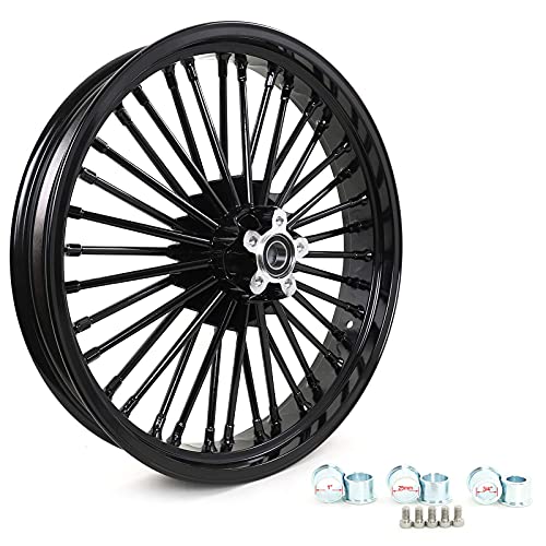 TOFR 21x3.5 18x5.5 Fat Spoke Black Wheels For Harley Dyna FXDB FXD 06-07 - color: 21x3.5 18x5.5 Black, size: Dyna 2006-2007