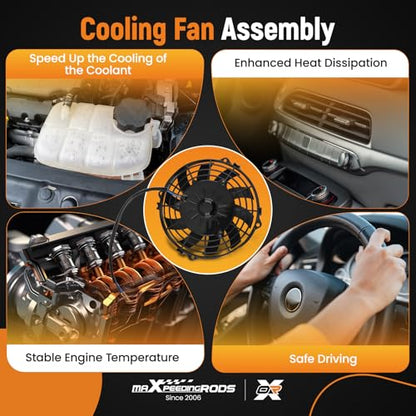 maXpeedingrods 7" inch Universal Electric Radiator Cooling Fan 12V 80W - size: 7 inch