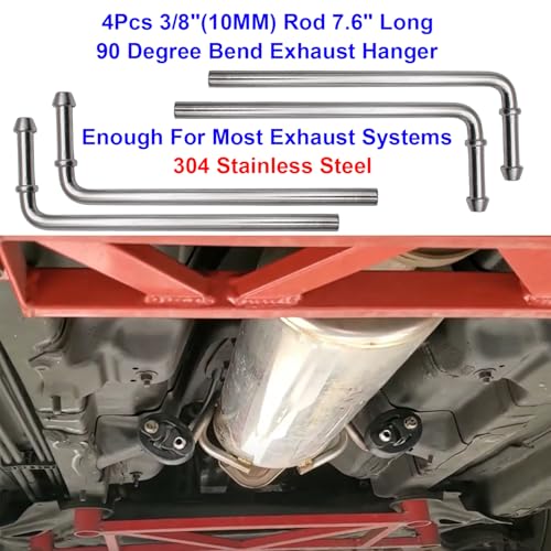 16PCS Exhaust Hanger 304 Stainless Steel 3/8"(10MM) Rod Rubber Hanger Set - size: 16PCS 304 Stainless Steel Hanger Rod With Rubber
