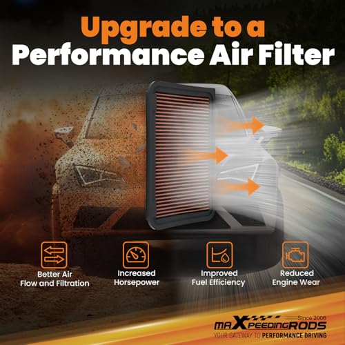 maXpeedingrods MX-2370 Engine Air Filter Washable Reusable, Requires No Oil - size: MX-2370