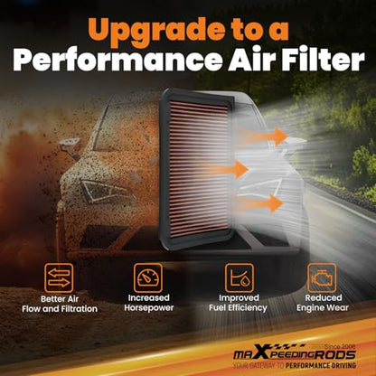 maXpeedingrods MX-2370 Engine Air Filter Washable Reusable, Requires No Oil - size: MX-2370