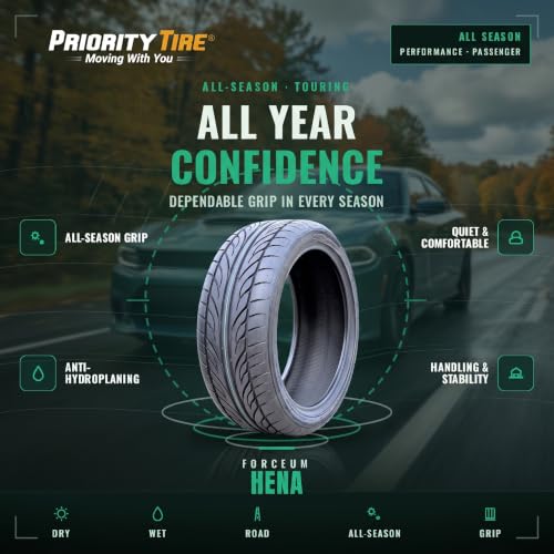 Forceum Hena All-Season Passenger Car High Performance Radial Tire-215/50R17 215/50ZR17 215/50/17 215/50-17 95W Load Range XL 4-Ply Bsw UTQG 400AA - size: 215/50R17