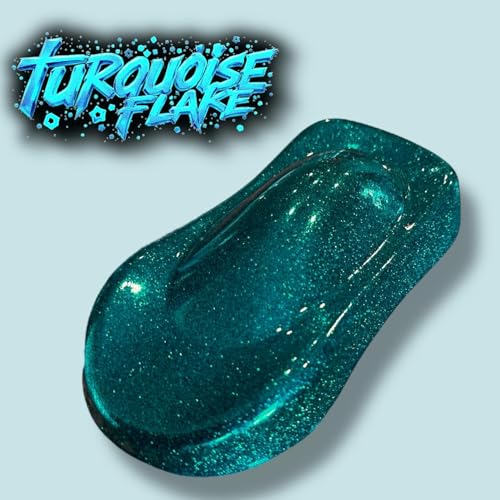 LiME LiNE Metal Flake Midcoat Automotive Grade Sparkle Spray Paint - No Equipment Needed - Finish with 2K Clearcoat (Turquoise, 2. Spray Paint + 2K Clearcoat) - color: Turquoise