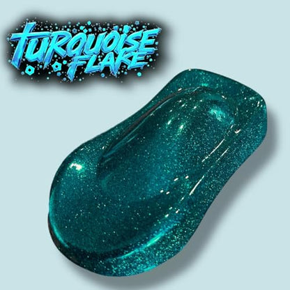LiME LiNE Metal Flake Midcoat Automotive Grade Sparkle Spray Paint - No Equipment Needed - Finish with 2K Clearcoat (Turquoise, 2. Spray Paint + 2K Clearcoat) - color: Turquoise