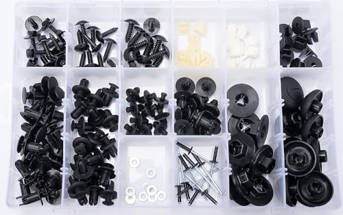 160pcs for Hyundai & Kia Bumper Engine Under Cover Fender Liner Rocker Molding Retainer Clips Assortment Screw with Nut Kit