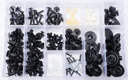 160pcs for Hyundai & Kia Bumper Engine Under Cover Fender Liner Rocker Molding Retainer Clips Assortment Screw with Nut Kit