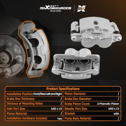 maXpeedingrods for 18B4728 18B4729 Front Rear Brake Calipers for GMC Sierra - size: 18-B4728+18-B4729