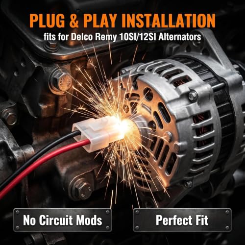 10SI 12SI Alternator Charge Wire Plug with Diode, 2 Pin Exciter Harness