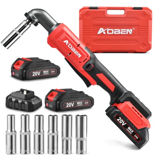 AOBEN 3/8" Brushless Right Angle Impact Wrench for Auto Repair &Tight Space - color: Venetian Red