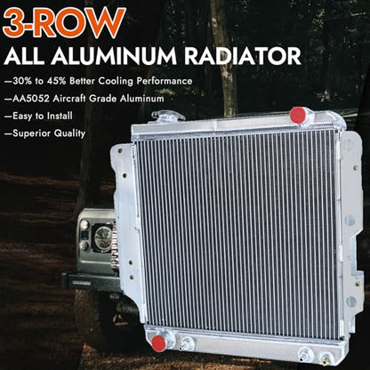 Replacement for Jeep TJ Aluminium Radiator for Jeep Wrangler 1987-06 TJ YJ - size: 3-Row AA5052 Aluminum