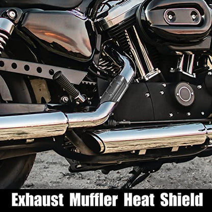 X AUTOHAUX 1 Set Universal Motorcycle ATV Exhaust Muffler Heat Shield - color: Black