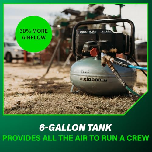 Metabo HPT Portable Pancake Air Compressor, 6 Gallon 200 PSI, EC914S - style: 6-Gallon Pancake, 200 PSI