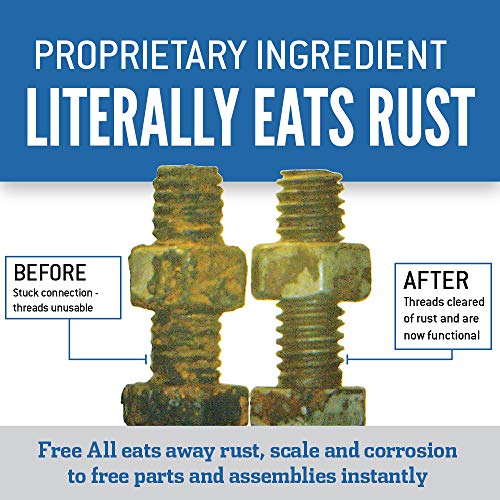Free All Rust Eater Deep Penetrating Oil, 11 oz Aerosol – Loosens Rusted Bolts, Nuts, Pipe Connections & Locks – Industrial-Grade Rust Remover, Silicone-Free, Safe on Paint & Plastic Surfaces, 2-Pack - style: 2 Cans of 11 Ounces
