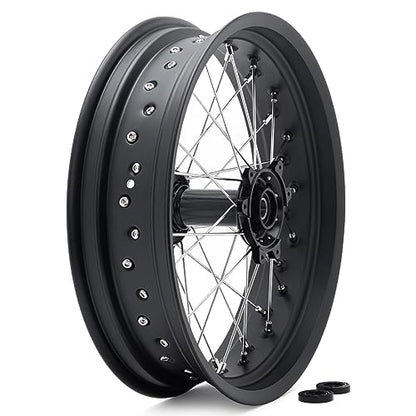 TOFR 17"x4.25" CNC Spoke Rear Wheel Rim Hub for Sur-Ron Ultra Bee Black - color: Black, size: N/A Front 17" Rear