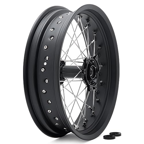 TOFR 17"x4.25" CNC Spoke Rear Wheel Rim Hub for Sur-Ron Ultra Bee Black - color: Black, size: N/A Front 17" Rear