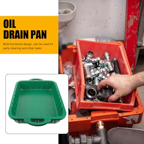 23.5" Oil Drain Pan for Car, Heavy Oil Change Collector Pan Leakproof - color: Green