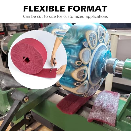 Maroon Scuff Pad Roll 5" x 30 ft - General Purpose Surface Prep for Auto Body, Woodworking & Paint - color: Maroon, style: 5 Inches * 30 Feet