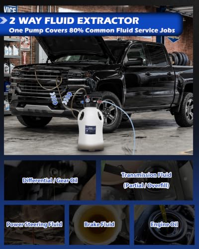 10L Transmission Fluid Pump, Pneumatic Fluid Transfer Pump w/15 ATF Adapter - size: 10L, Pneumatic