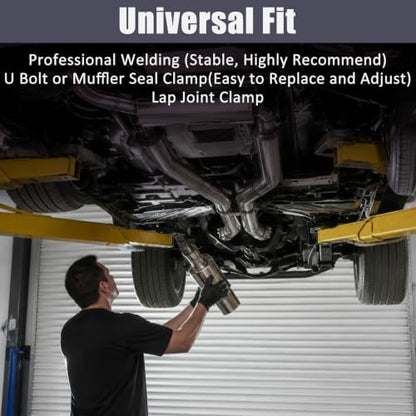 Catekro Exhaust Muffler Y Pipe 2.5" Inlet 3" Dual Outlet 21.3" Length - color: 1 Inlet to 2 Outlet