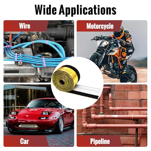 Wire Heat Shield Wrap for Car Hose Lines, 1-1/2" I.D. x 10FT, Gold - color: Gold, size: 1-1/2" I.D. x 10FT