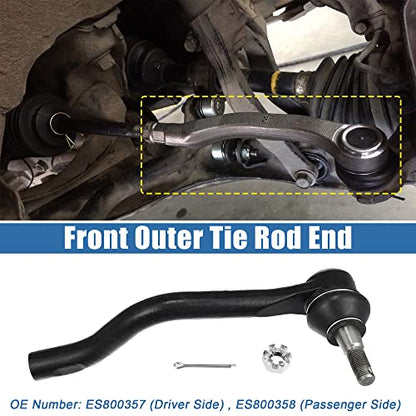 X AUTOHAUX 2pcs Front Outer Tie Rod End Links Suspension Steering Tie Rod End ES800357 ES800358 for Nissan Altima 2007-2015 for Nissan Maxima 2009-2018