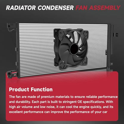 VibeUp 10" Inch Universal Slim Pull Push Racing Electric Radiator Fan Engine Cooling, 12V Mount Kit, Black - size: 10 Inch