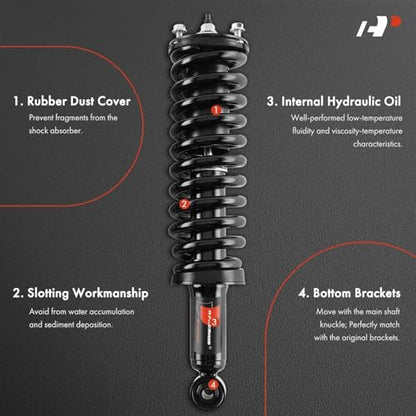 A-Premium Front Complete Strut Assemblies with Coil Springs, Set of 2 - style: 4WD; Front
