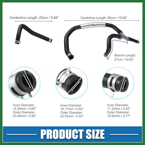 Motoforti Engine Heater Hose Assembly No.5058551AE HVAC Inlet and Outlet Heater Hose for Dodge Journey 2009-2010 Rubber Black Long-lasting