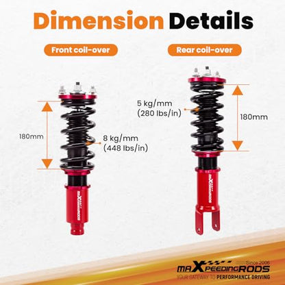 maXpeedingrods Coilovers for Honda Civic 1988-2000, for Honda CRX 1988-1991