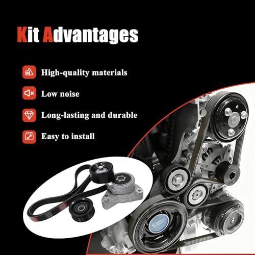AUCERAMIC 90K-38278D Serpentine Drive Belt Tensioner Pulley Assembly