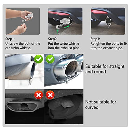 2PCS Car Turbo Whistle, Aluminum Alloy Universal Turbo Whistle - color: Sliver
