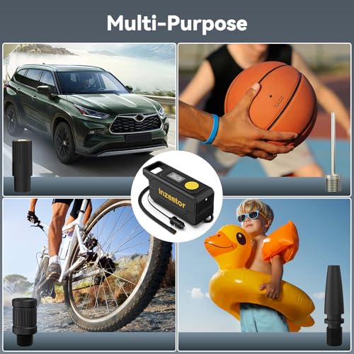150 PSI Tire Inflator Portable Air Compressor with Digital Pressure, Black - color: Black