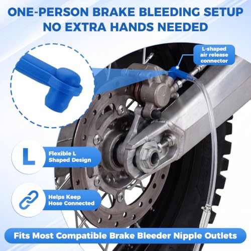 Brake Bleeder Kit with 2 One Way Check Valves, 4 Brake Bleeder Hoses, 2 Quick Adapters, Universal Brake Fluid Bleeder Tool for Car, Motorcycle, ATV, Truck & Hydraulic Clutch Systems
