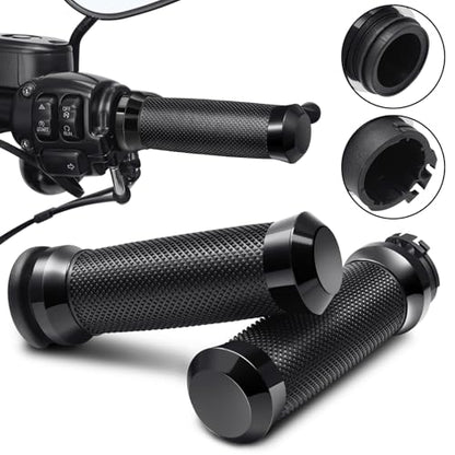 Motorcycle Hand Grips Handlebar Grips Cable Throttle Fit for Harley ’02-’17 VRSC, ’96-Later XL, ’08-’13 XR, ’96-’17 Dyna (Except FXDLS), ’96-’07 Touring - color: Black