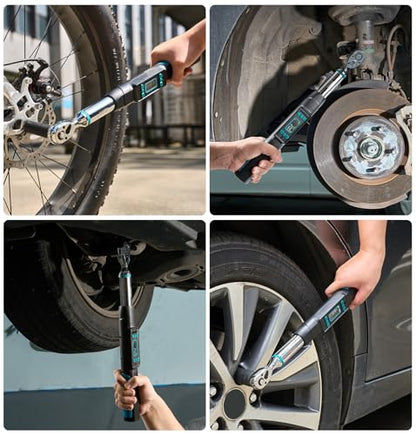 Seesii 3/8" Digital Torque Wrench, 0-162 ft-lb/0-220 N·m, ±2% Accuracy