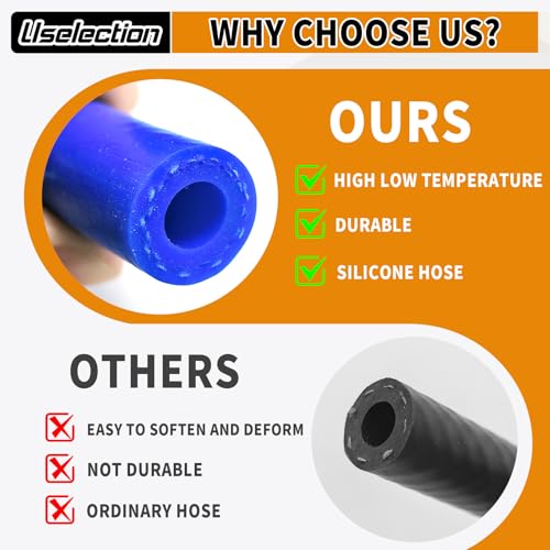 1/4" ID-10Ft(ID 6mm) Heater Hose Enhanced Double Reinforcement - color: All Blue, size: 1/4" ID-10Ft(ID 6mm)