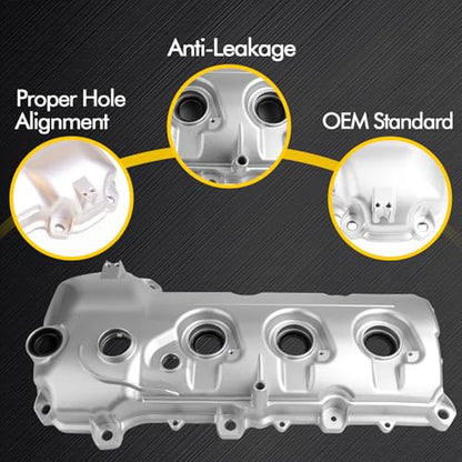 Aluminum Engine Valve Cover Compatible with Ford Flex Edge Fusion Taurus Lincoln MKS MKT MKX MKZ 2007-2012 3.5L V6 - size: Right Side & Left Side