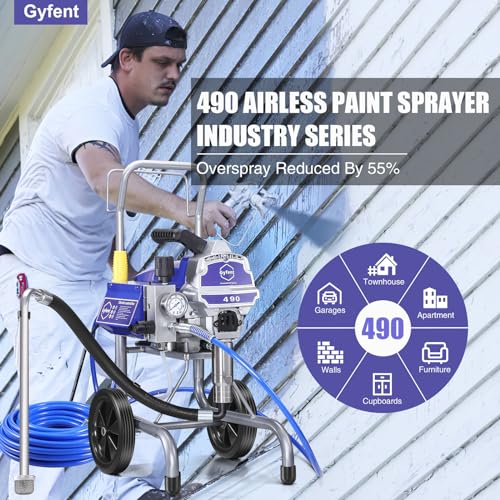 490 Airless Paint Sprayer for Home Interior, 0.60 GPM 3300 PSI 1300W - size: 490 Airless Paint Sprayer