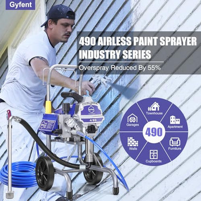 490 Airless Paint Sprayer for Home Interior, 0.60 GPM 3300 PSI 1300W - size: 490 Airless Paint Sprayer