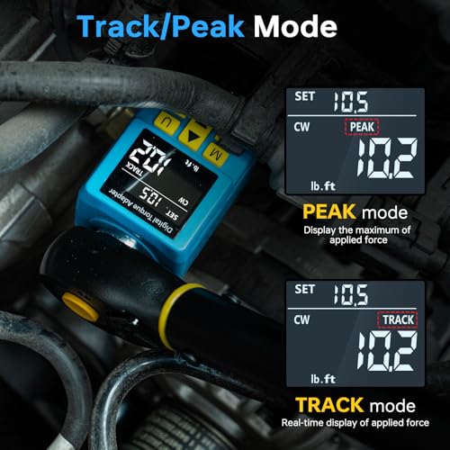 Upgrade 1/2" Digital Torque Adapter for Car, 12.5-250 Ft-lb (±2% Accuracy) - size: 12.5-250 Ft-lb/17-340 Nm