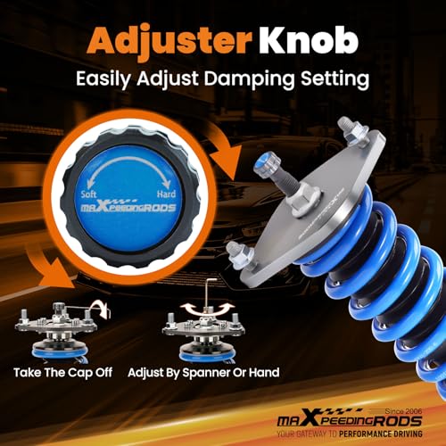 maXpeedingrods Coilover for Subaru Crosstrek GP chassis 2013-2017, 24 Levels Damper Adjustable Shock Absorber Struts, Height Adjustable T6 Upgraded Lowering Kits Blue