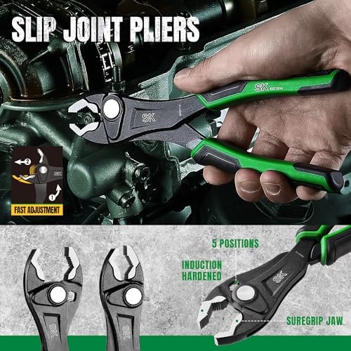SK 5-Piece Pliers Set, Premium CR-V Steel, with EVA Foam Tool Organizer - size: 5-Piece Pliers Set