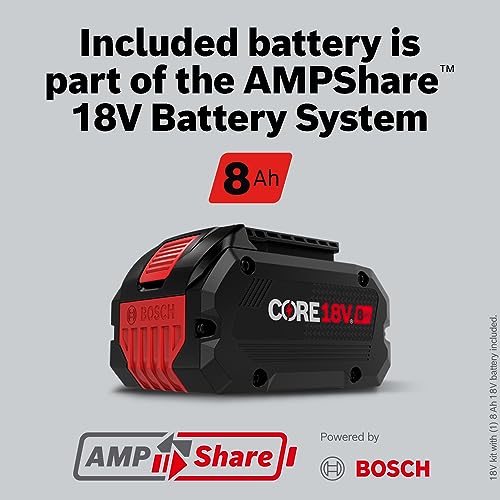 BOSCH GDS18V-740CB14 PROFACTOR™ 18V Connected 1/2 In. Impact Wrench Kit with Friction Ring and (1) CORE18V 8 Ah High Power Battery - style: w/ 18V 8 Ah Battery & Bluetooth Connectivity