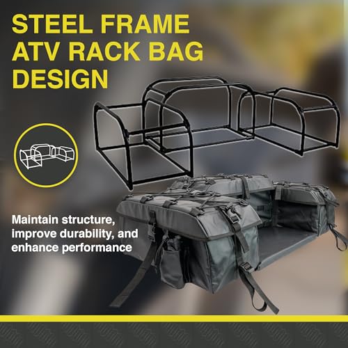 ATV Tek Arch Series Storage Bag – Heavy Duty Waterproof ATV Storage Bag with Steel Frame, 4000cu Cargo Capacity and Padded Bottom Seat & Backrest for Passenger - color: Black